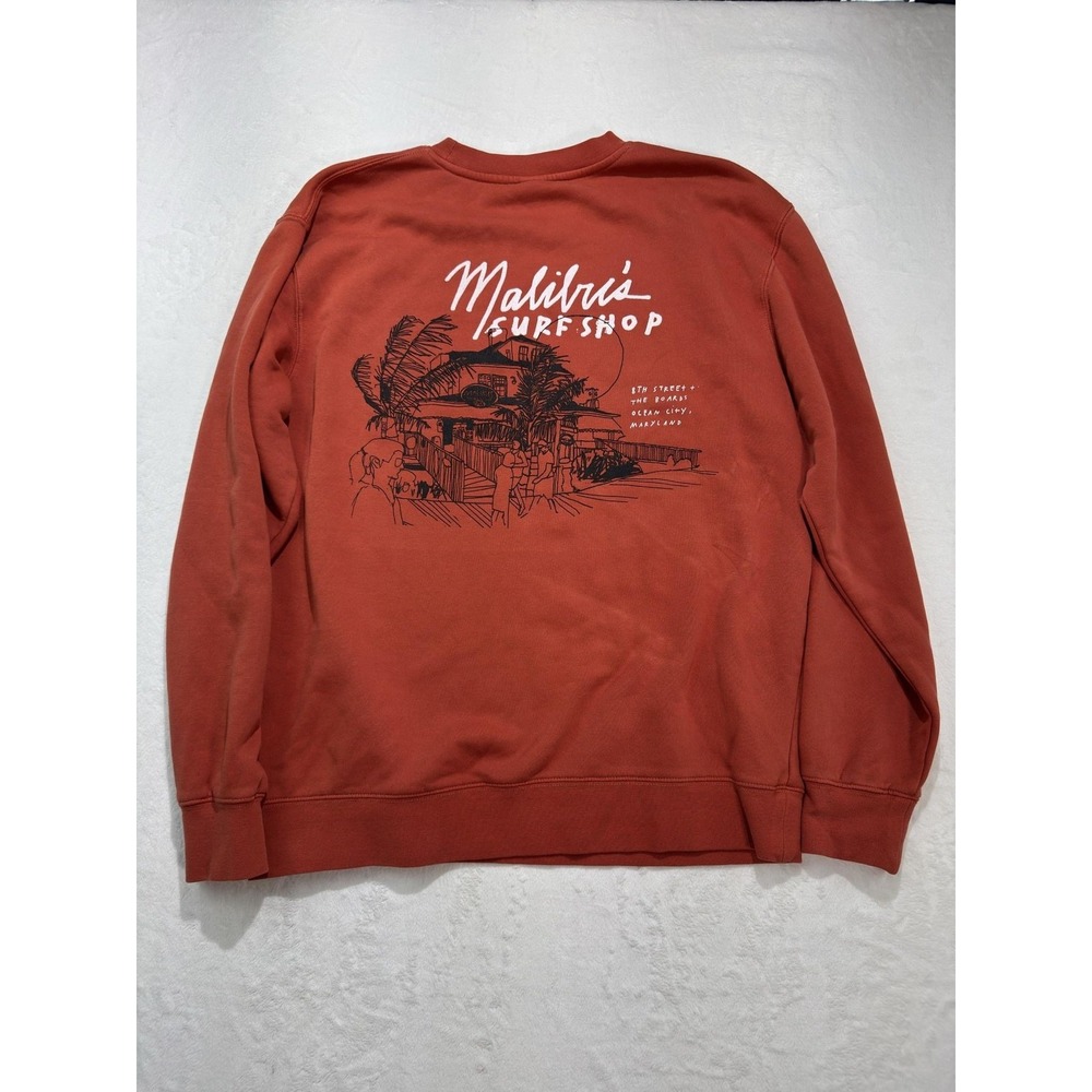 Independent Trading Company Sweatshirt Mens Large Orange Malibu's Surf Shop